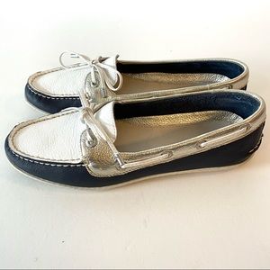 Sperry Top-Sider Montauk Navy, Silver & White Boat Shoes